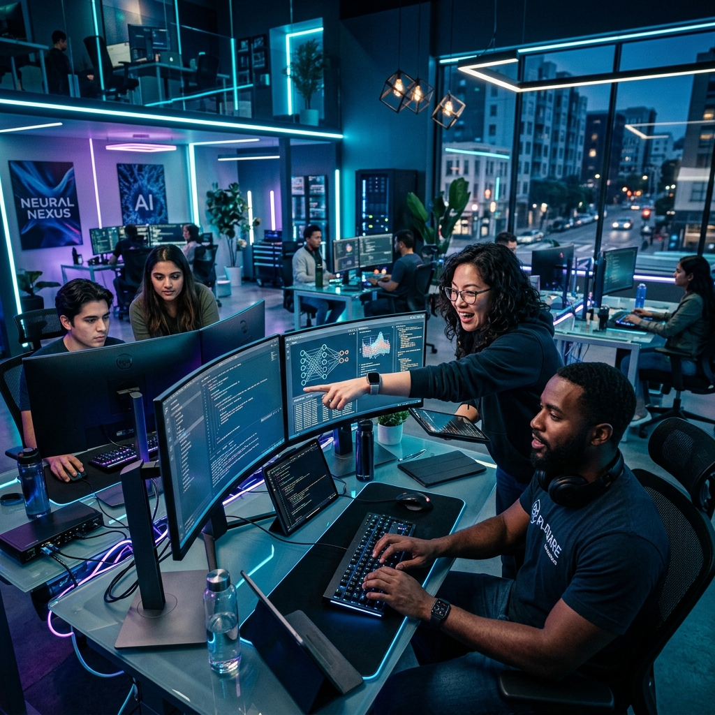 AI Developer Team Collaborating