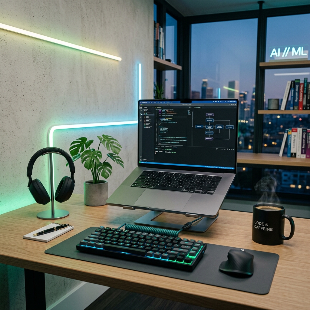 Modern Tech Desk Workspace